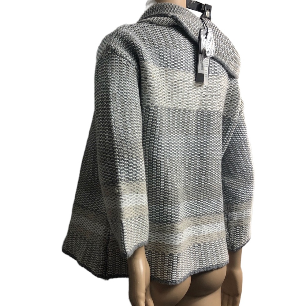 Foil Watch Your Tone Chunky Knit Cardigan 60% wool Lagenlook artsy